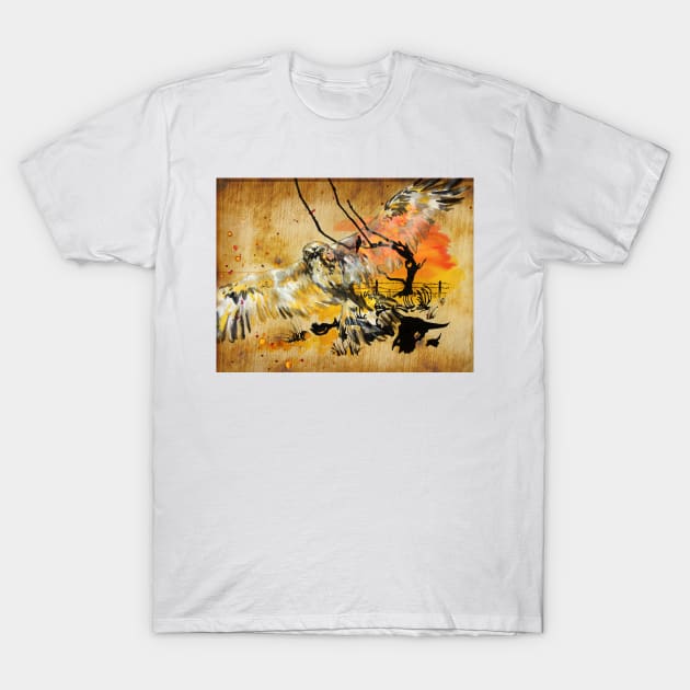 Rough-legged Hawk Western Boneyard T-Shirt by 10000birds